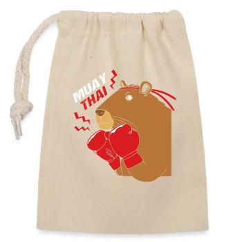 Kickboxer Thai boxing Muay thai Kickboxing - Verschließbarer Geschenkbeutel aus Baumwolle (14x20cm) - Natur - Vorne