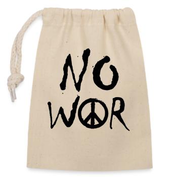 PAS DE GUERRE – Déclaration pour la paix contre la guerre - Sac cadeau en coton avec cordon (14 x 20 cm) - nature - Devant