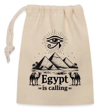 Egypt is calling Pharaoh Egypt Holidays - Closable cotton gift bag (14x20cm) - nature - Front