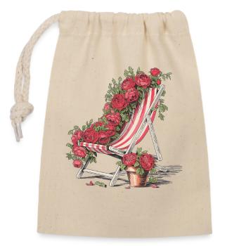 Vintage Deck Chair Floral Shirt - Closable cotton gift bag (14x20cm) - nature - Front