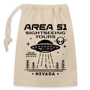 Area 51 Besichtigungstouren - Verschließbarer Geschenkbeutel aus Baumwolle (14x20cm) - Natur - Vorne