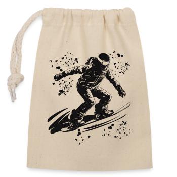 Snowboarder Snowboarding Snowboard - Verschließbarer Geschenkbeutel aus Baumwolle (14x20cm) - Natur - Vorne