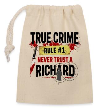 True Crime Richard - Verschließbarer Geschenkbeutel aus Baumwolle (14x20cm) - Natur - Vorne
