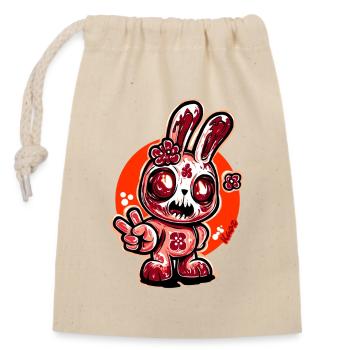 Horreur Bloom Bunny - Sac cadeau en coton avec cordon (14 x 20 cm) - nature - Devant