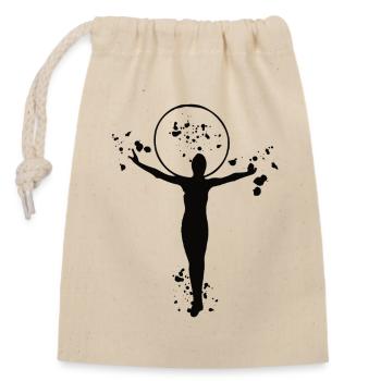 Gymnastics Hoops Rhythmic Gymnastics - Closable cotton gift bag (14x20cm) - nature - Front