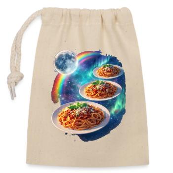 Kosmische Pasta Galaxie - Verschließbarer Geschenkbeutel aus Baumwolle (14x20cm) - Natur - Vorne