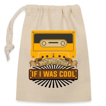 Retro Cassette Tape Funny Quote Design - Verschließbarer Geschenkbeutel aus Baumwolle (14x20cm) - Natur - Vorne
