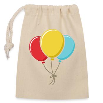 Ballons - Sac cadeau en coton avec cordon (14 x 20 cm) - nature - Devant