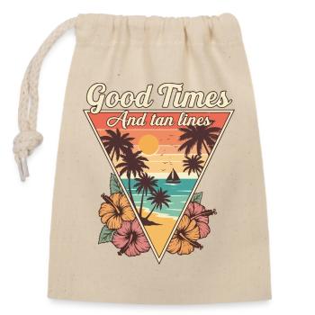Good times, rays of sunshine - Closable cotton gift bag (14x20cm) - nature - Front