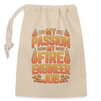 Fire Engineer My Passion My Fire Pump Operator - Verschließbarer Geschenkbeutel aus Baumwolle (14x20cm) - Natur - Vorne