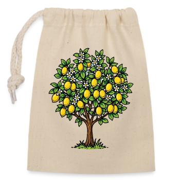 Vintage lemon tree - Closable cotton gift bag (14x20cm) - nature - Front