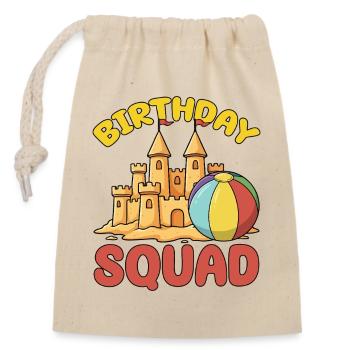 Croisière d’été de l’équipe d’anniversaire plage Château de sable - Sac cadeau en coton avec cordon (14 x 20 cm) - nature - Devant