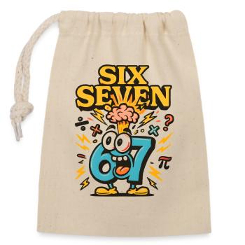 Six Seven 67 Italian Brainrot Nerd Humour Drôle - Sac cadeau en coton avec cordon (14 x 20 cm) - nature - Devant