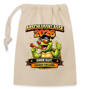 Graduating Class of 2026 Tortoise | School leavers - Closable cotton gift bag (14x20cm) - nature - Front