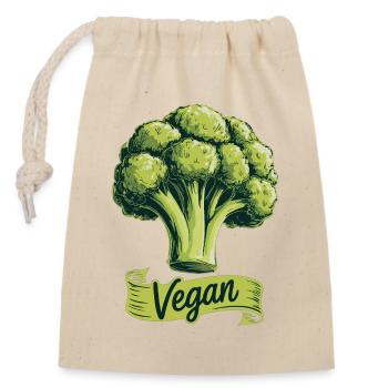 T-shirt végan brocoli Nutrition du mode de vie végan - Sac cadeau en coton avec cordon (14 x 20 cm) - nature - Devant