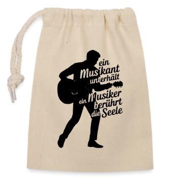 Gitarre - Musiker berührt die Seele Gitarrist - Verschließbarer Geschenkbeutel aus Baumwolle (14x20cm) - Natur - Vorne