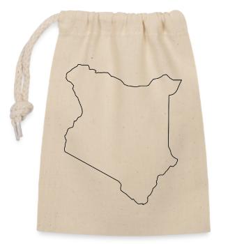 Plan de la carte du Kenya - Sac cadeau en coton avec cordon (14 x 20 cm) - nature - Devant