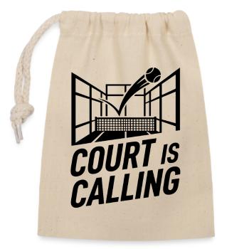 Court is Calling Padel Tennis Lifestyle Sport - Verschließbarer Geschenkbeutel aus Baumwolle (14x20cm) - Natur - Vorne