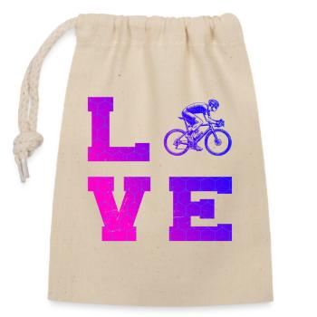 Gift idea for a road bike with road bike - Closable cotton gift bag (14x20cm) - nature - Front
