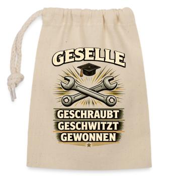 Geselle Gesellenprüfung bestanden Ausbildung - Verschließbarer Geschenkbeutel aus Baumwolle (14x20cm) - Natur - Vorne
