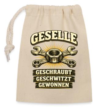 Geselle Gesellenprüfung bestanden Ausbildung - Verschließbarer Geschenkbeutel aus Baumwolle (14x20cm) - Natur - Vorne