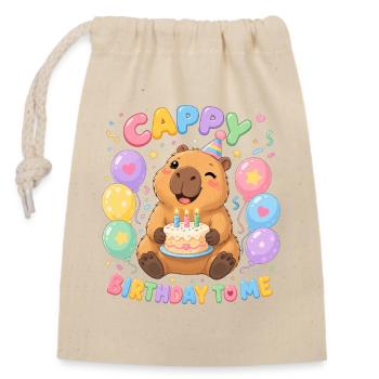 Anniversaire, Anniversaire d’enfants, Fête d’anniversaire - Sac cadeau en coton avec cordon (14 x 20 cm) - nature - Devant
