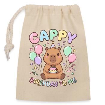 Anniversaire, Anniversaire d’enfants, Fête d’anniversaire - Sac cadeau en coton avec cordon (14 x 20 cm) - nature - Devant