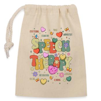 SLP Speech Therapy Speech Therapist - Closable cotton gift bag (14x20cm) - nature - Front