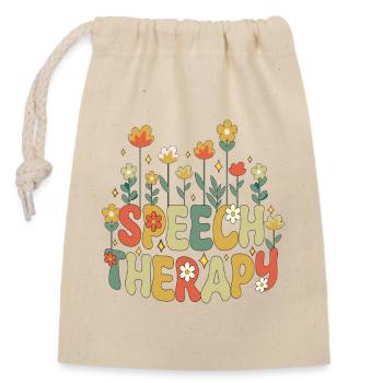 Sprachtherapie SLP Therapeut Retro Vintage - Verschließbarer Geschenkbeutel aus Baumwolle (14x20cm) - Natur - Vorne
