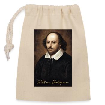 William Shakespeare Porträt - Verschließbarer Geschenkbeutel aus Baumwolle (14x20cm) - Natur - Vorne