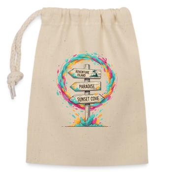 Sentiers des îles tropicales Signaling - Sac cadeau en coton avec cordon (14 x 20 cm) - nature - Devant