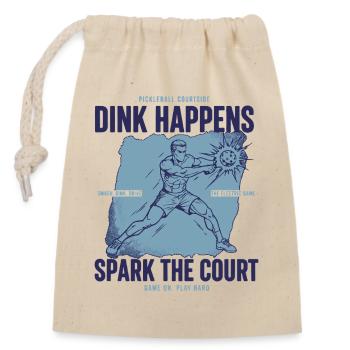 Pickleball Funny Player Dink Happens Play Love - Closable cotton gift bag (14x20cm) - nature - Front