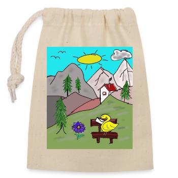 Montagnes Montagnes Nature Alpes Canard Letter - Sac cadeau en coton avec cordon (14 x 20 cm) - nature - Devant