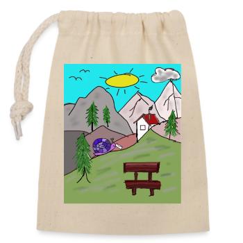 Alps Snails Post Letter Mountains Alm Postman - Closable cotton gift bag (14x20cm) - nature - Front