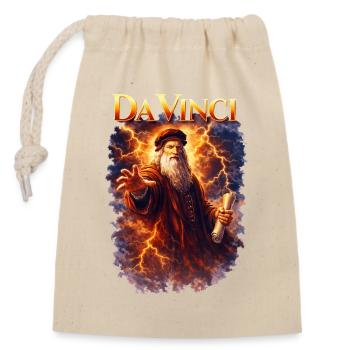 Portrait de Léonard de Vinci - Sac cadeau en coton avec cordon (14 x 20 cm) - nature - Devant