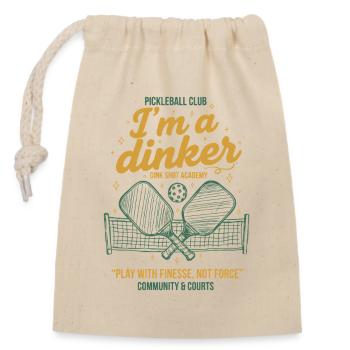 Pickleball-Witzbold Ich bin ein Dinker-Liebling - Verschließbarer Geschenkbeutel aus Baumwolle (14x20cm) - Natur - Vorne