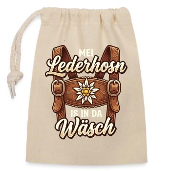 Trachtenshirt Herren Trachten T-Shirt Lederhose - Verschließbarer Geschenkbeutel aus Baumwolle (14x20cm) - Natur - Vorne