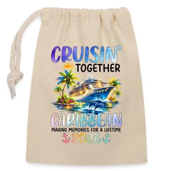 Cruisin Together Caribbean 2026 - Closable cotton gift bag (14x20cm) - nature - Front