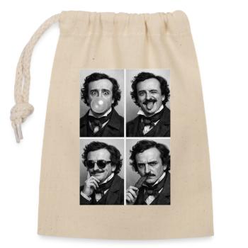 Bande photo d’Edgar Allan Poe - Sac cadeau en coton avec cordon (14 x 20 cm) - nature - Devant