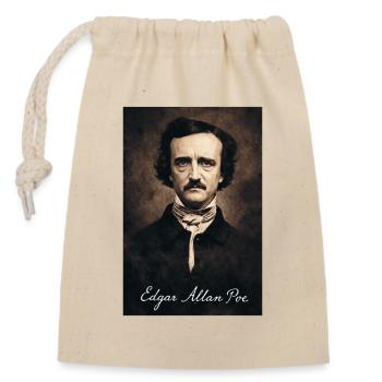 Portrait d’Edgar Allan Poe - Sac cadeau en coton avec cordon (14 x 20 cm) - nature - Devant