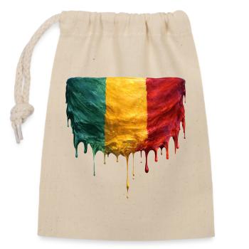 Drapeau du Mali en illustration de goutte - Sac cadeau en coton avec cordon (14 x 20 cm) - nature - Devant