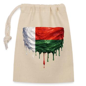 Madagascar Flag in Drop Art - Closable cotton gift bag (14x20cm) - nature - Front