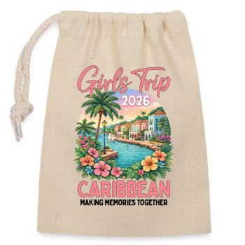 Girls Trip Caribbean 2026 - Closable cotton gift bag (14x20cm) - nature - Front