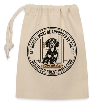 All Guests Approved By The Dog Design - Closable cotton gift bag (14x20cm) - nature - Front