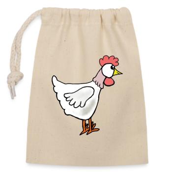 Poule dessinée Poules Dessinées Poules Félulettes Pâques - Sac cadeau en coton avec cordon (14 x 20 cm) - nature - Devant