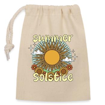 Litha Pagan Summer Solstice Midsummer Midsommar - Closable cotton gift bag (14x20cm) - nature - Front