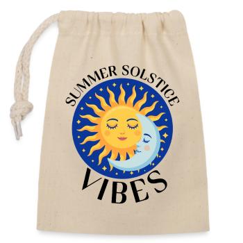 Litha Pagan Summer Solstice Midsummer Midsommar - Closable cotton gift bag (14x20cm) - nature - Front