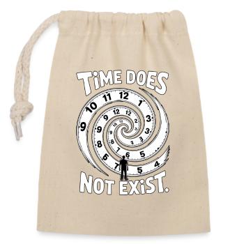Time Does Not Exist Zeitblindheit - Closable cotton gift bag (14x20cm) - nature - Front