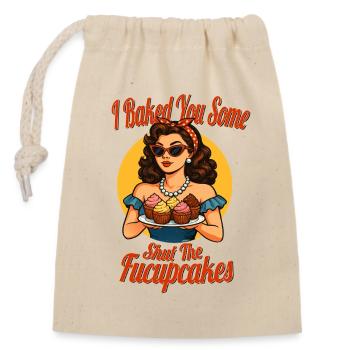 I baked something for you – Funny Retro Shirt - Closable cotton gift bag (14x20cm) - nature - Front