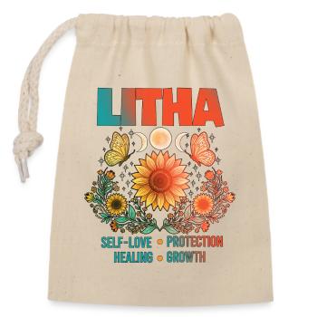 Litha Pagan: Sommersonnenwende, Mittsommer, Mittsommer, Mittsommer. - Verschließbarer Geschenkbeutel aus Baumwolle (14x20cm) - Natur - Vorne